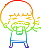 arco iris degradado línea dibujo de un dibujos animados riendo hombre png