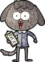 chien de dessin animé mignon portant une chemise de bureau png