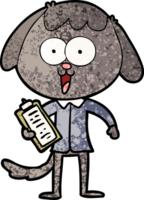 lindo perro de dibujos animados con camisa de oficina png