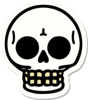 sticker of tattoo in traditional style of a skull png