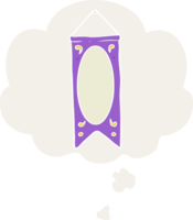 dibujos animados real bandera con pensamiento burbuja en retro estilo png