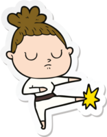 sticker of a cartoon calm woman png