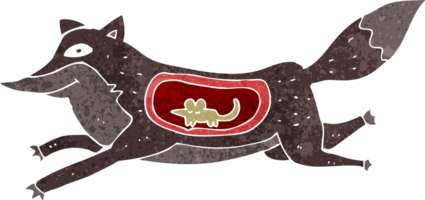 cartoon wolf with mouse in belly png