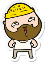 sticker of a cartoon happy bearded man png