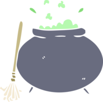 flat color style cartoon cauldron png