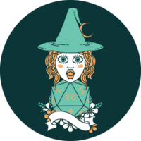 icon of human mage with natural twenty dice roll png