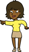 cartoon woman pointing png