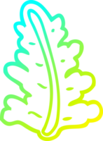 cold gradient line drawing of a cartoon leaf png