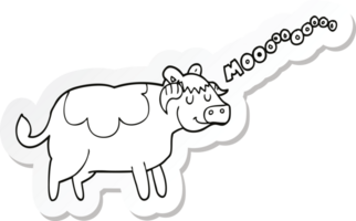 autocollant d'une vache de dessin animé png