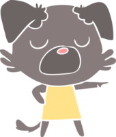 chien de dessin animé de style plat couleur png