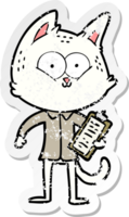 nödställda klistermärke av en tecknad katt med urklipp png