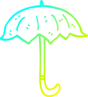 cold gradient line drawing of a cartoon open umbrella png