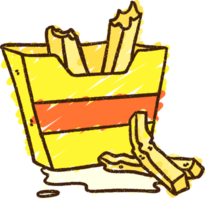 dibujo de tiza de papas fritas grasientas png