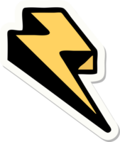 sticker of tattoo in traditional style of lighting bolt png