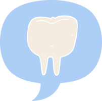 cartoon tooth with speech bubble in retro style png