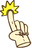 desenho de giz apontando o dedo png