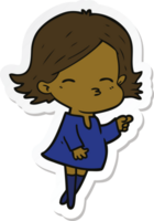 sticker of a cartoon woman pointing png