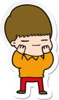 sticker of a cartoon smug boy png