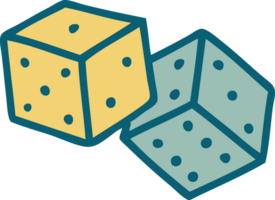 tattoo style icon of lucky dice png