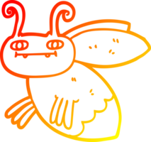 warm gradient line drawing cartoon bug png