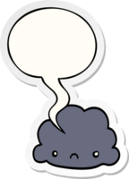 cartoon wolk en tekstballon sticker png