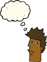 cartoon nervous expression with thought bubble png