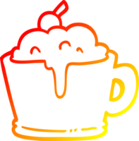 warm gradient line drawing cartoon fancy mocha coffee png