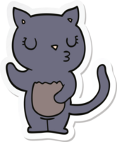 sticker of a cute cartoon cat png