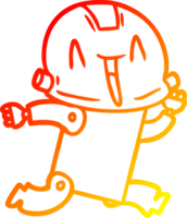 robô de desenho animado de desenho de linha de gradiente quente png