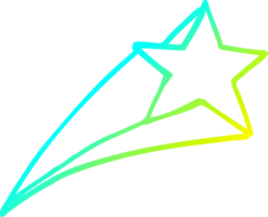 cold gradient line drawing cartoon shooting star png