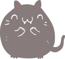 happy flat color style cartoon cat png