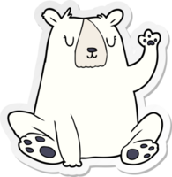 distressed sticker of a cartoon polar bear png