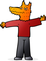 cartoon happy fox man png