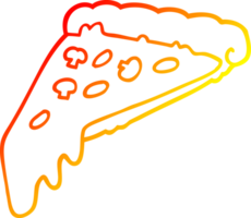 warme gradiënt lijntekening cartoon pizza slice png