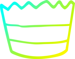 cold gradient line drawing cartoon muffin pot png