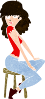 cartoon woman striking pose png