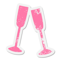 champagne glasses toasting grunge sticker png