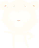 desenho animado de estilo de cor plana de urso polar surpreso png