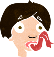 cabeça de desenho animado saindo da língua png