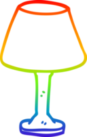 lampada da scrivania del fumetto di disegno a tratteggio sfumato arcobaleno png