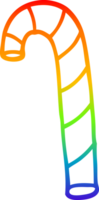 desenho de linha de gradiente de arco-íris cartoon bengala de doces listrada png