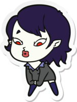 sticker of a cute cartoon vampire girl png