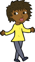 cartoon woman with no worries png