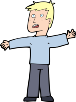 cartoon verrast man png