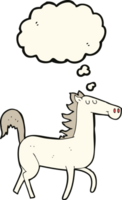 Cartoon-Pferd mit Gedankenblase png