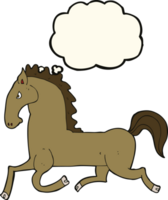 cartoon running horse with thought bubble png