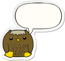 cartoon owl and speech bubble sticker png