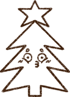 dibujo al carboncillo del arbol de navidad png