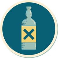 tattoo style sticker of a bottle png
