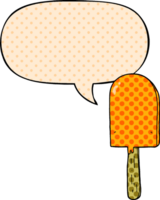 cartoon lollipop and speech bubble in comic book style png